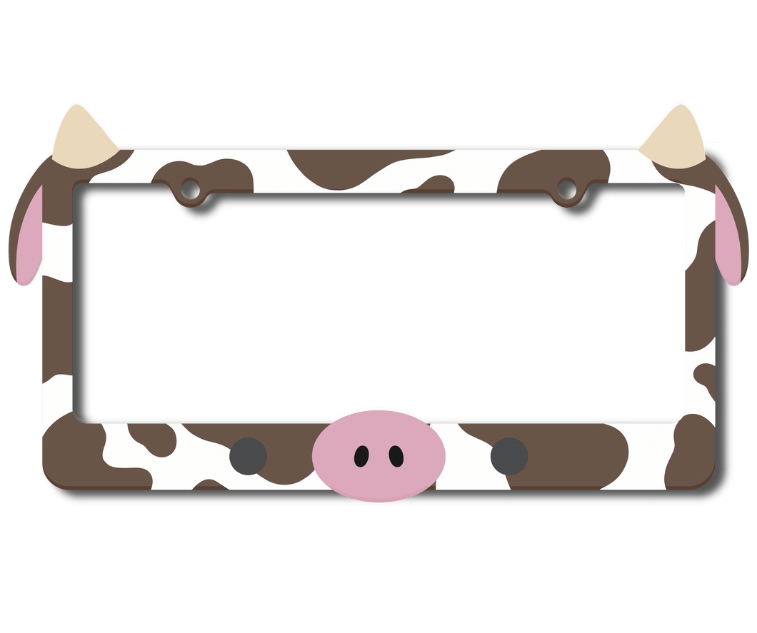 Brown Cow Friend License Frame