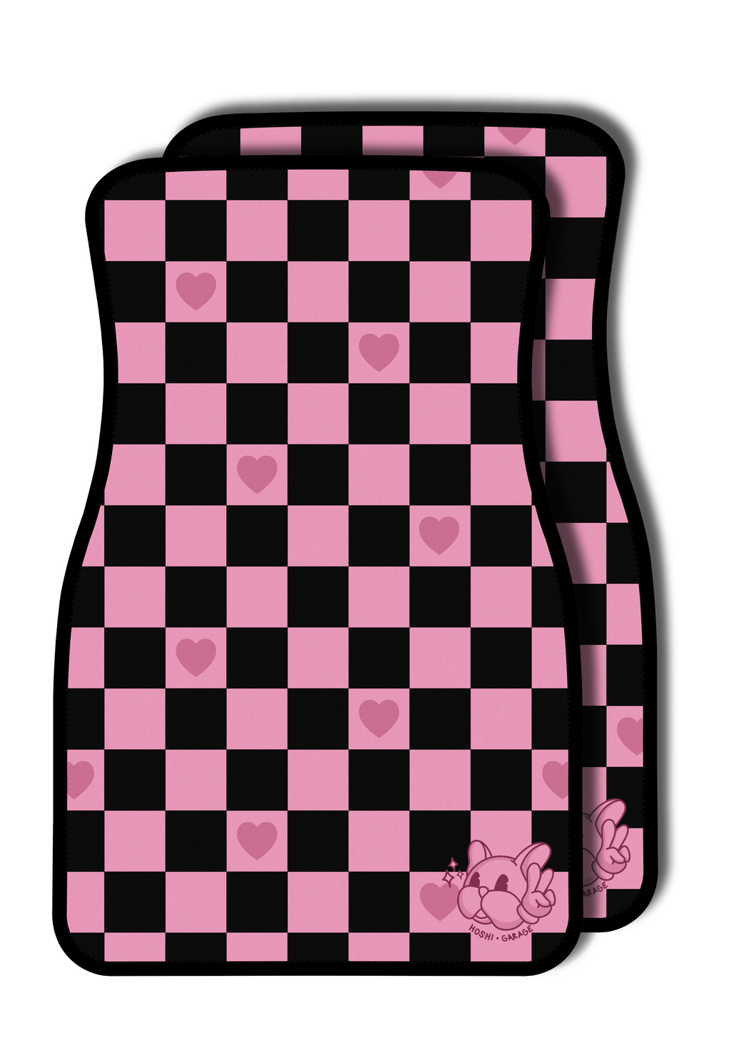 Pink Checkered Hoshi Car Mat