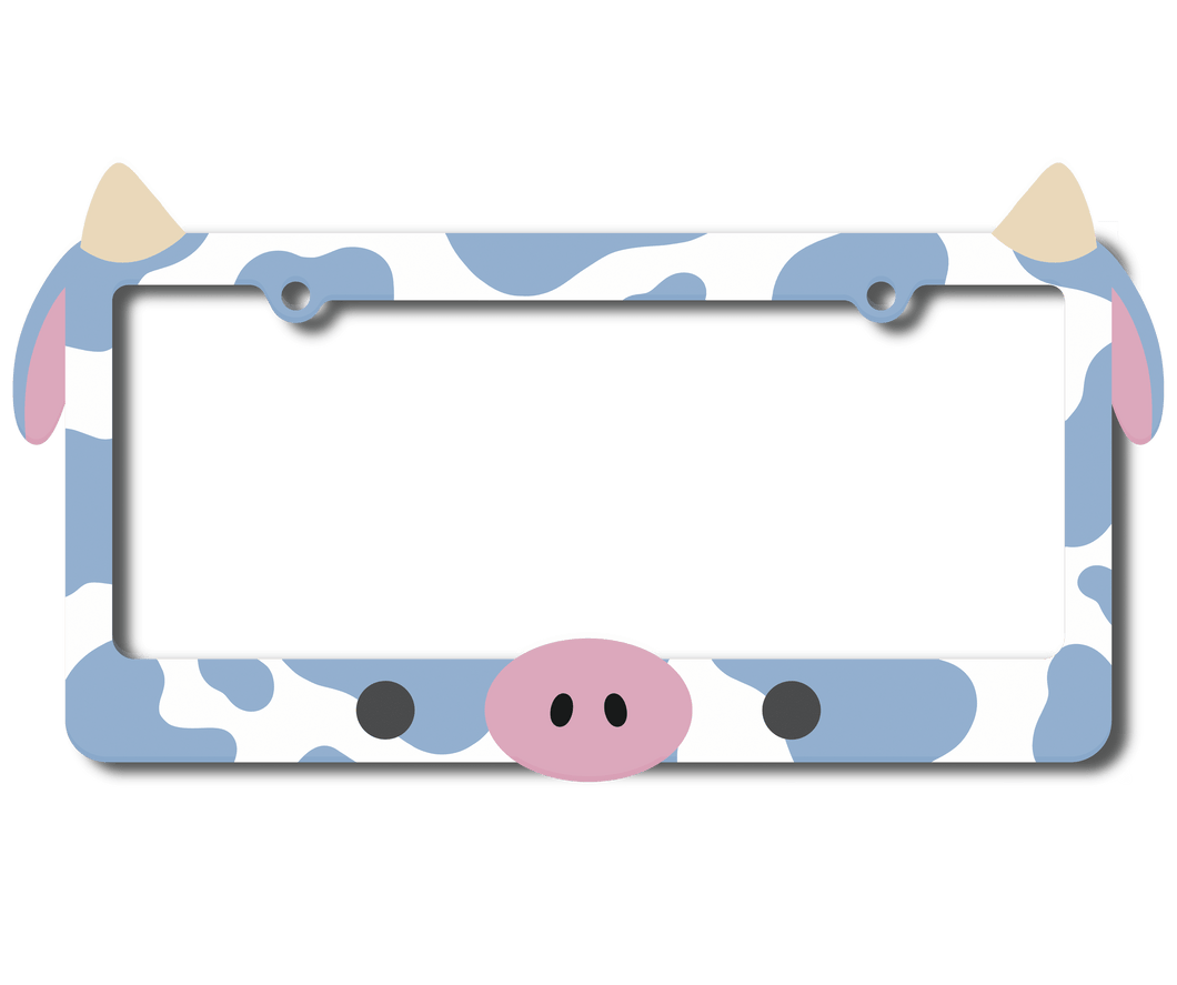 Blue Cow Friend License Frame