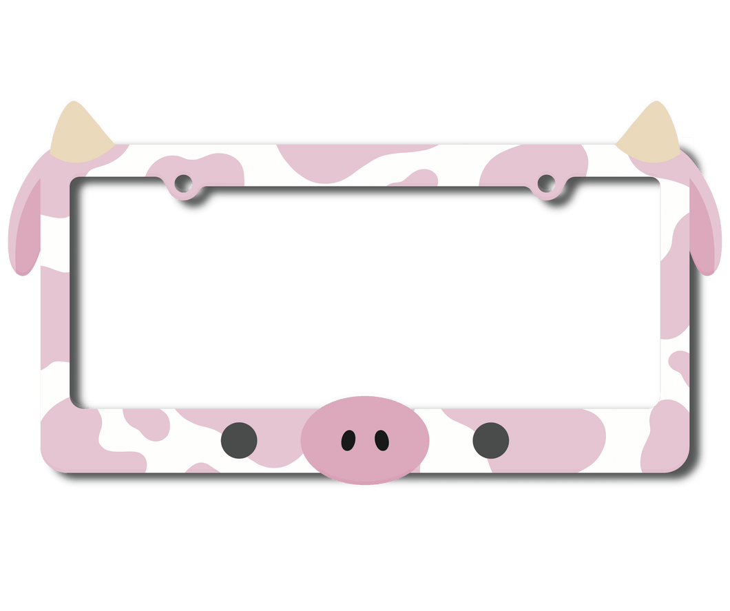 Pink Cow Friend License Frame